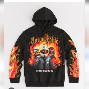 NWT Reason "Untouchable" Black Racing Graphic Men's Hoodie Sweater Unisex